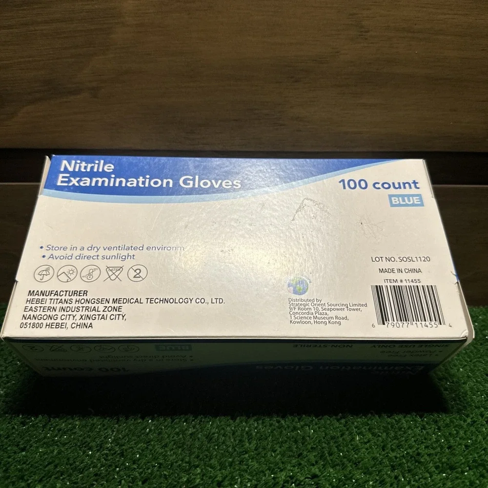 Nitrile Gloves Non-Sterile Powder-Free Latex-Free Single Use Exam 100ct Blue Med